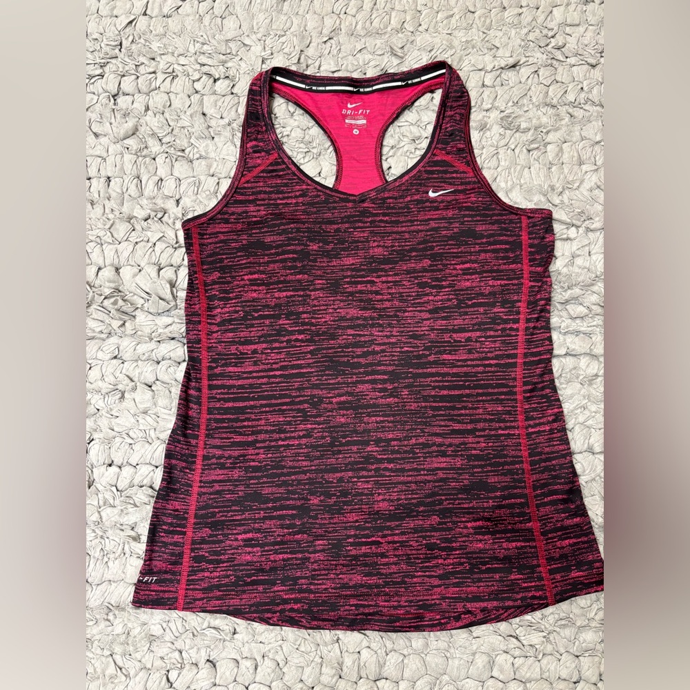 Nike Women's Running Pink and Black DriFit Athletic Tank Top